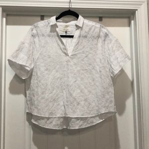 Loft White Crop Blouse